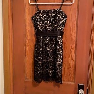 Nude Dress Black Lace